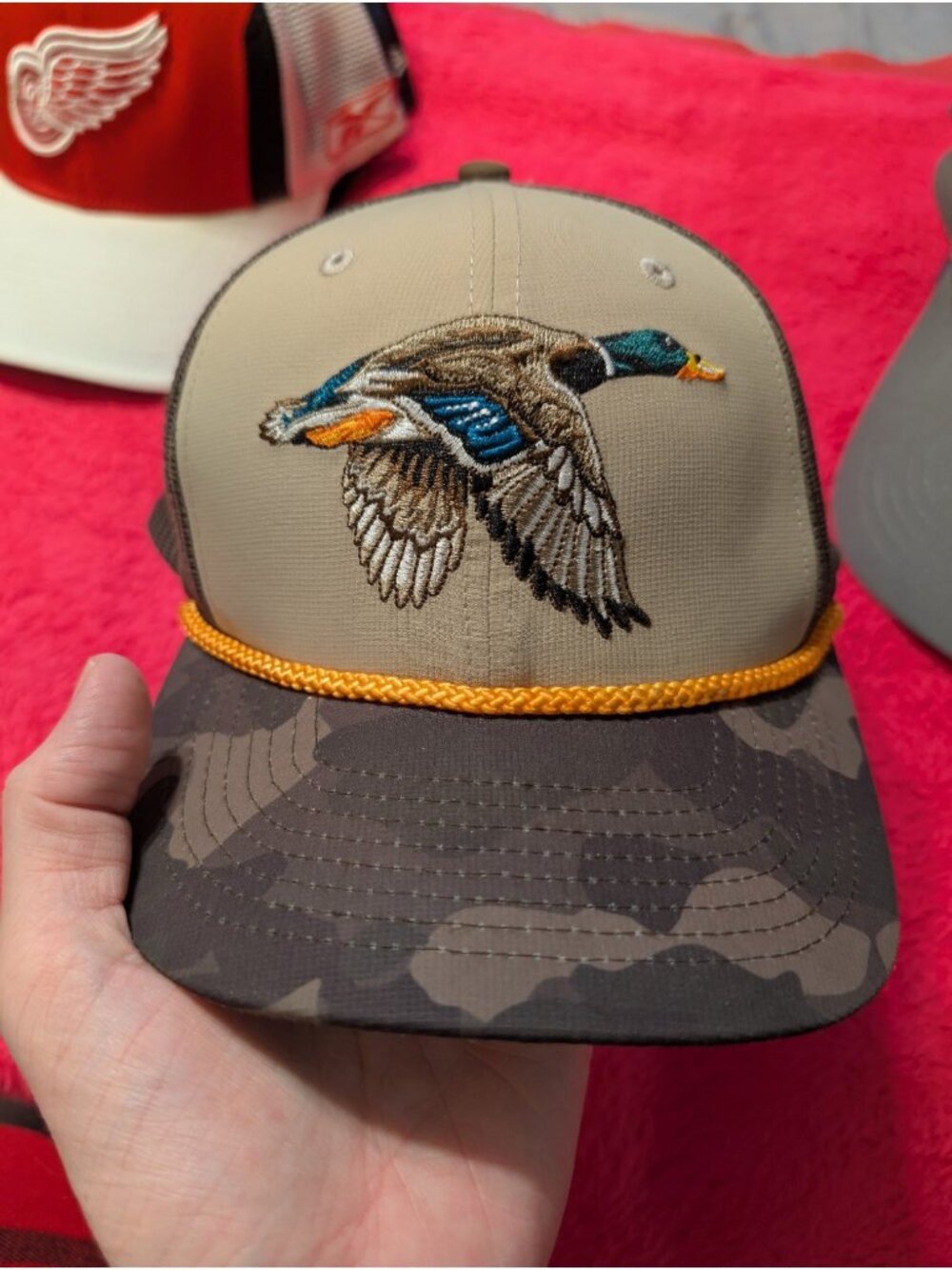 Paramount Outdoors Mallard Duck Rope Trucker Snapback Hat Cap Camo Brown Hunter